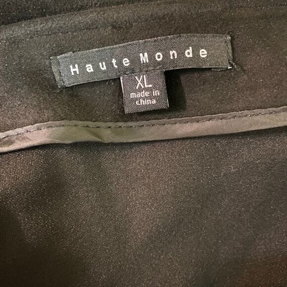 Haute Monde Faux Suede Dark Brown Belted Mini Skirt - Size XL - Picture 7 of 9